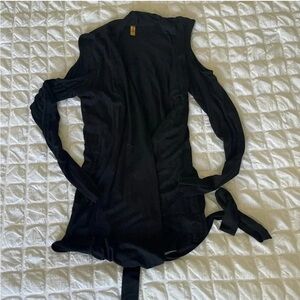 Rachel Pally black cold shoulder wrap around wrap top